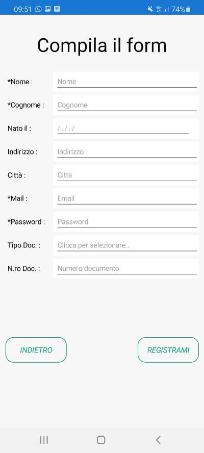 Registro presenze covid-19 profilo cliente